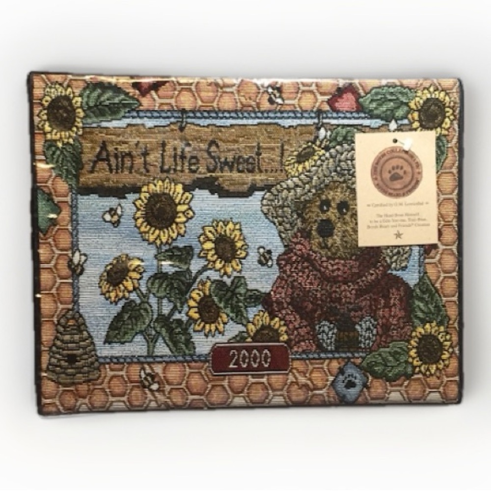 Vintage Y2K Boyds Bears Ain’t Life Sweet Tapestry Wall Calendar With Sunflowers
